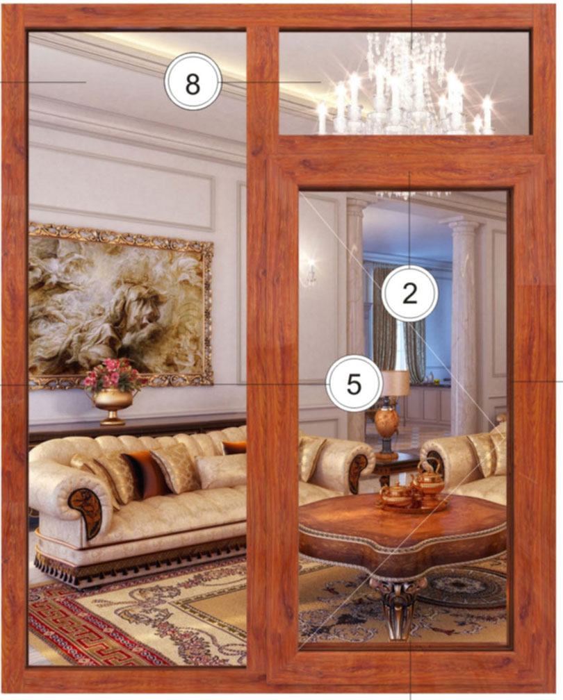 WPC66平开门窗带金刚纱